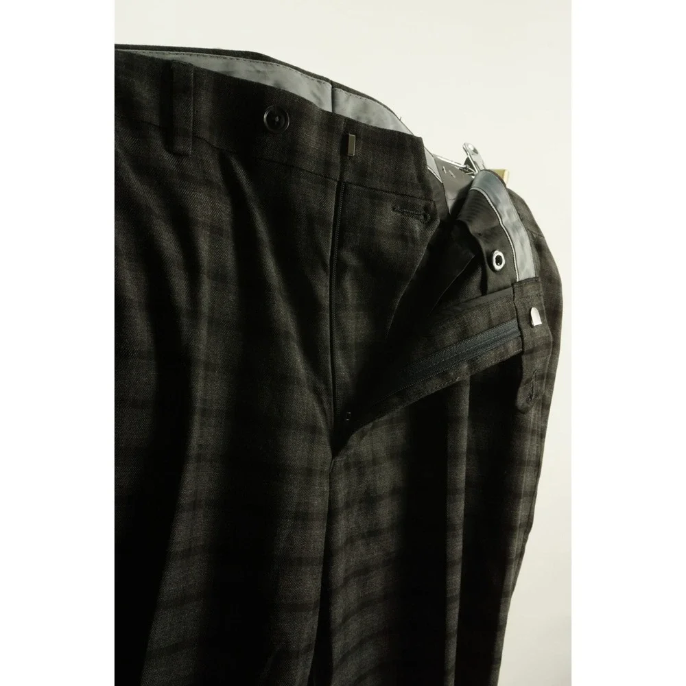 New Bar III Men's 30 x 24 Slim Gray Brown Plaid Performance Stretch Dress Pants